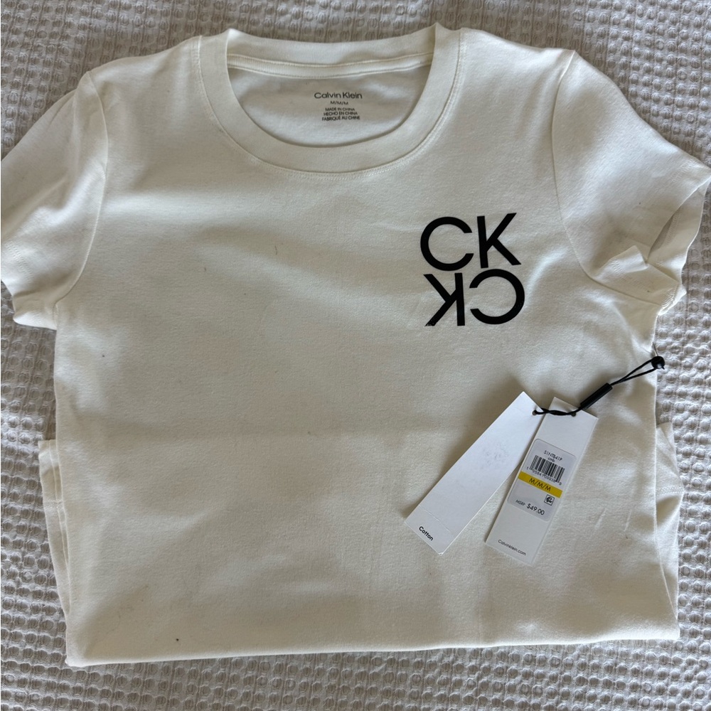 Calvin Klein Kids Cream Logo Tee - Picture 3 of 4